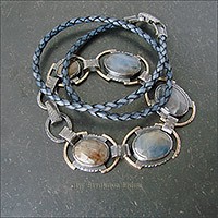Трансформер браслет-ожерелье с сапфирами
