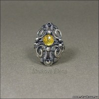 серебряное кольцо с цитрином