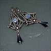 серьги с кианитом и кристаллами сваровски, выполнены из меди, патинированы, швензы из гипоаллергенного ниобия длина серёг 8,5см, вес пары 17г